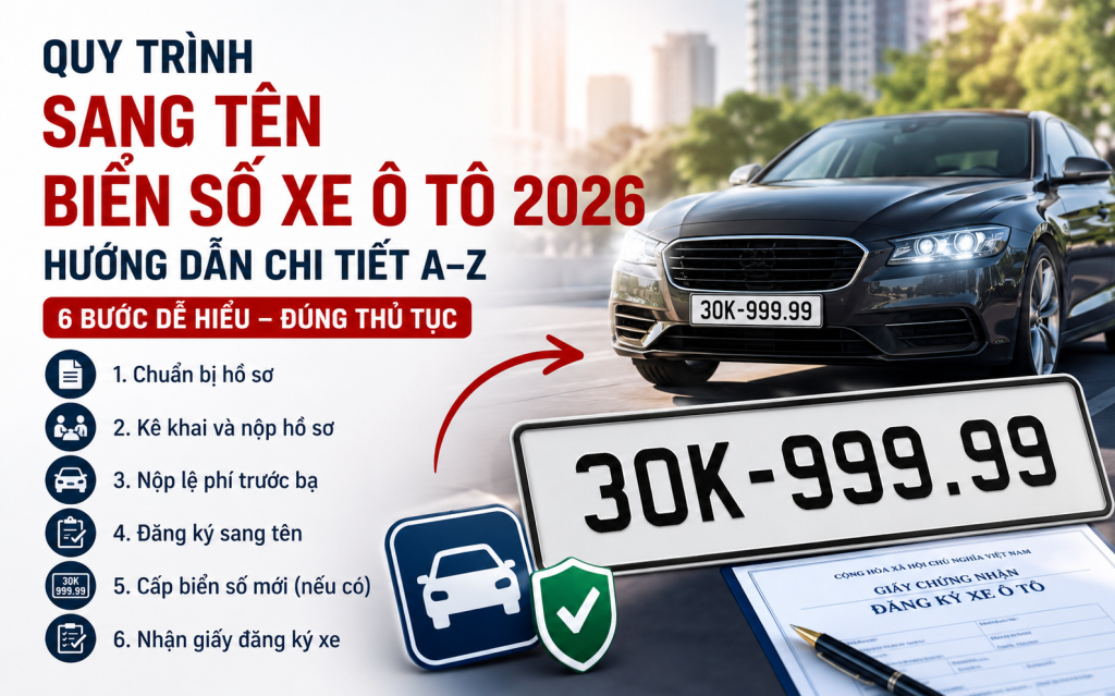 Quy trình sang tên biển số xe ô tô 2026